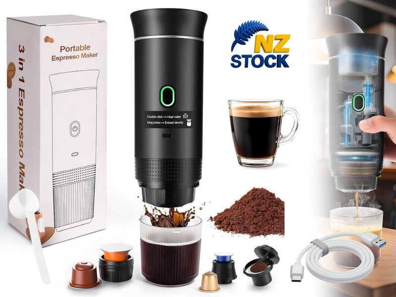 Portable Rechargeable Electric Espresso Machine Car Coffee Maker Carousel 1