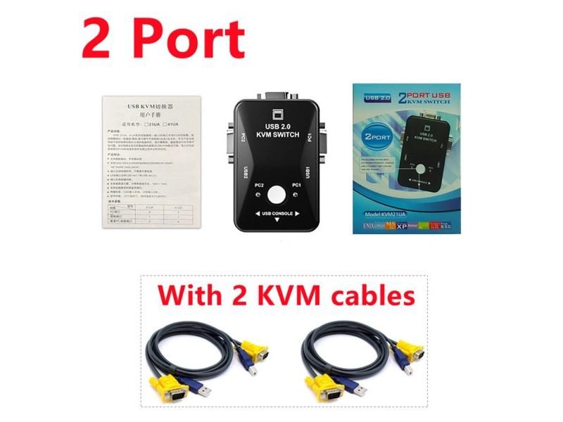 4 Port VGA KVM Switch USB2.0 Share Switcher Box Adapter Carousel 1