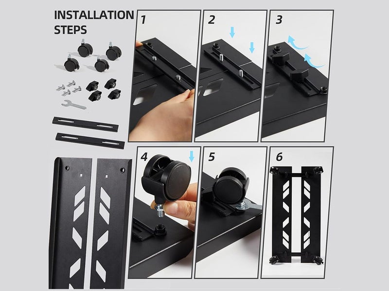 Adjustable Metal Computer Tower Stand Heavy Duty Mobile CPU Stand Carousel 2