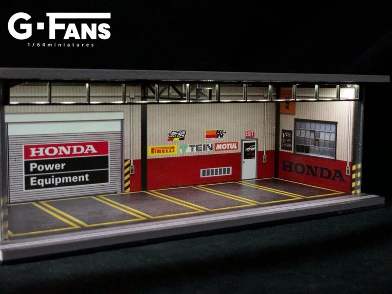 G-Fans 1/64 Garage Diorama with LED (Honda Theme) 710009 Carousel 2
