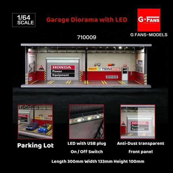 G-Fans 1/64 Garage Diorama with LED (Honda Theme) 710009 Carousel 4