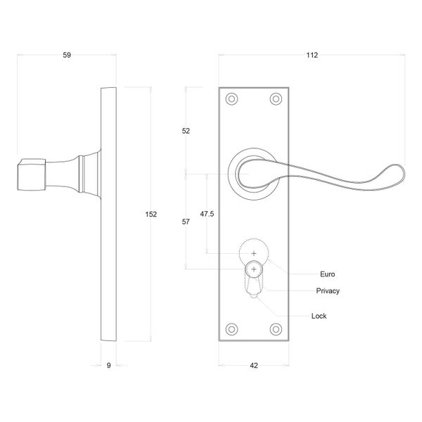 Tradco Victorian Lever Door Handle on Long Backplate Chrome Plated Carousel 3
