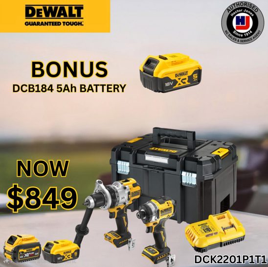 Dewalt DCK2201P1T1-XE Premium 2 Piece 5Ah Kit Carousel 1