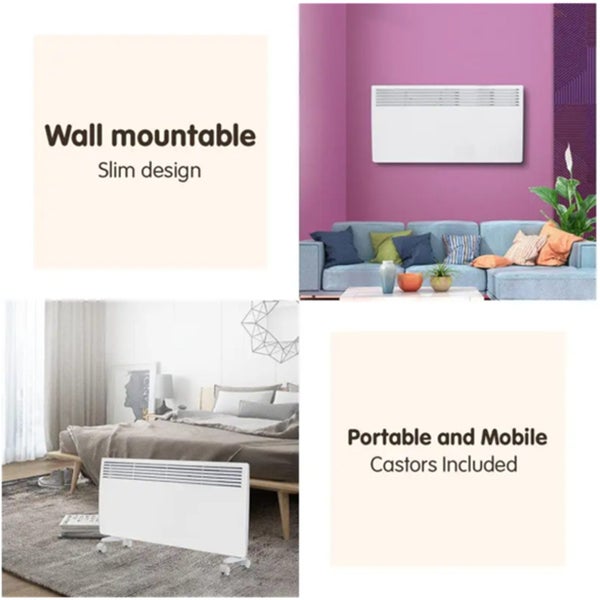 Olimpia Splendid 2400W WiFi Smart Panel Heater NDM-24WT Wall Mountable Carousel 2