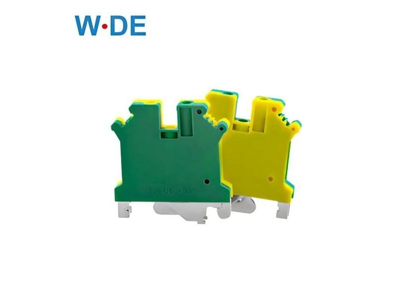 10Pcs USLKG-5N Screw Din Rail Terminal Blocks Ground Earth Universal Class Carousel 1