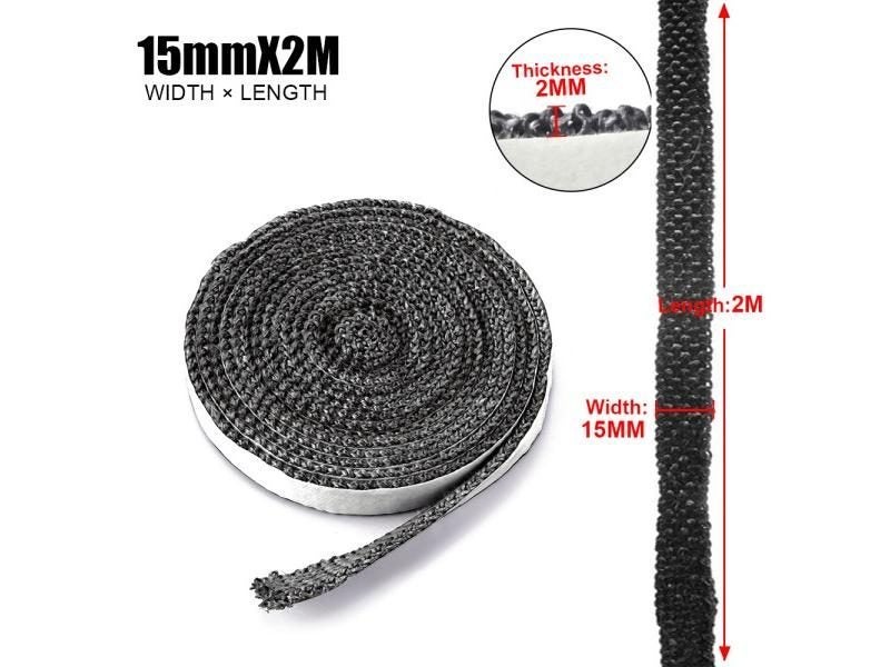 10/15mm Fireplace Sealing Rope Wood Burning Stove Door Self-Adhesive Fiberglass Carousel 1