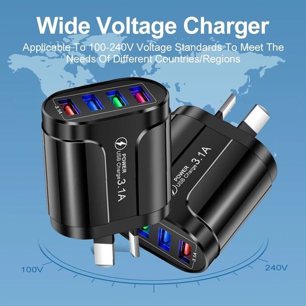 Universal USB Fast Charger Mobile Phone 3.1A Multiple 4 Ports USB Travel Adapter Carousel 1