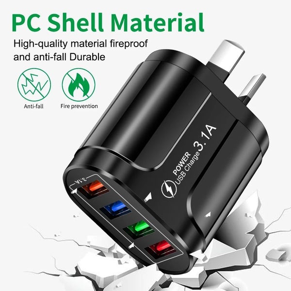 Universal USB Fast Charger Mobile Phone 3.1A Multiple 4 Ports USB Travel Adapter Carousel 2