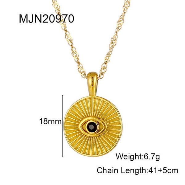 Veile Studios French Round Eye Pendant With Elegant And High End Design Necklace Carousel 2