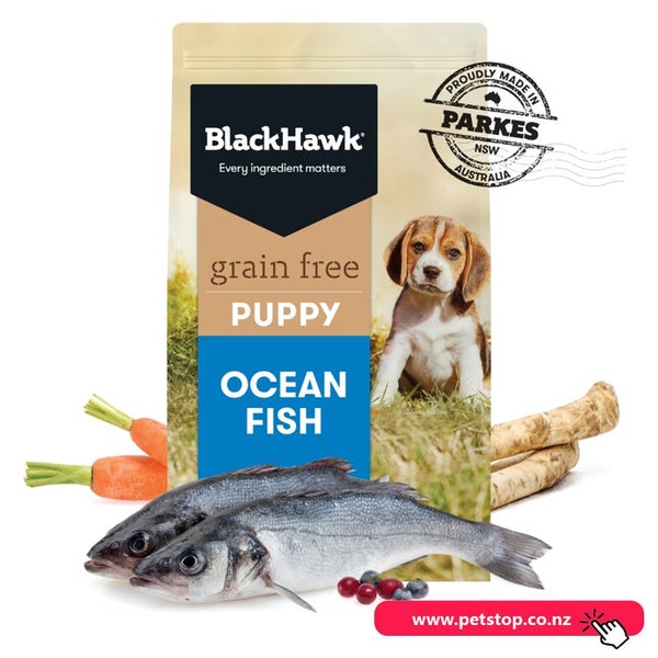 Black Hawk Grain Free Puppy Ocean Fish Dry Dog Food 7kg Carousel 1