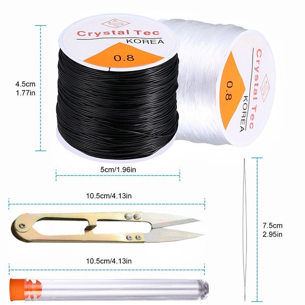 0.8mm Elastic Cord For Jewelry Making WithBeaded Needle And Scissors Carousel 1