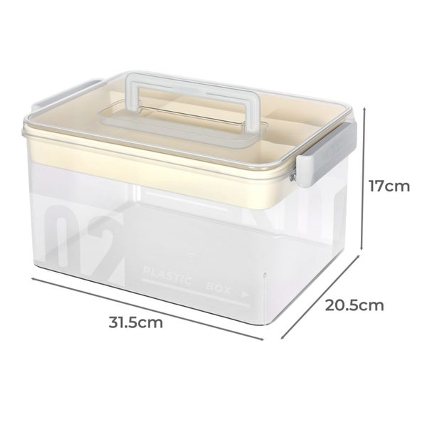 Levede Medical Storage Box Large Capacity Two Layer Medicine Case Household Carousel 2