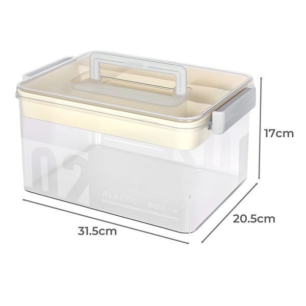 Levede Medical Storage Box Large Capacity Two Layer Medicine Case Household Carousel 9