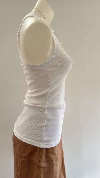 Karen Walker White Singlet Racerback Top SzXS Carousel 2