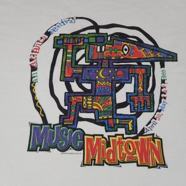 Vintage 1999 Music Midtown Atlanta Georgia USA Single Stitch Art T-Shirt Size XL Carousel 2