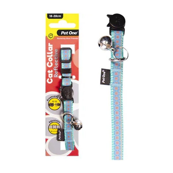 Pet One Reflective Cat Collar - Breakaway Safety | Aqua Carousel 1