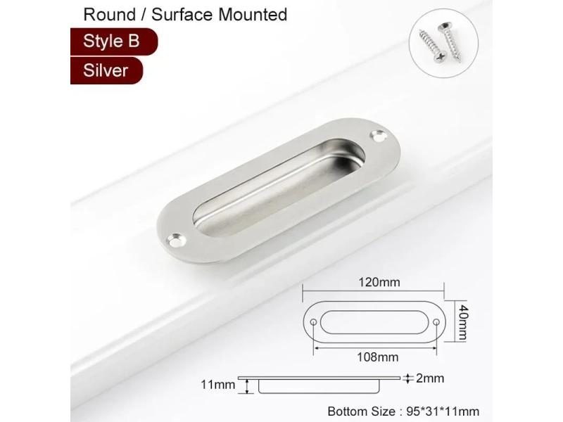Stainless Steel Hide Embed Handle Kitchen Sliding Door Knob Cupboard Door Pull Carousel 1