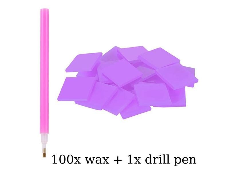 2x2cm Diamond Painting Glue Clay Wax Mud DIY Purple Embroidery Tool Kit Set Carousel 1