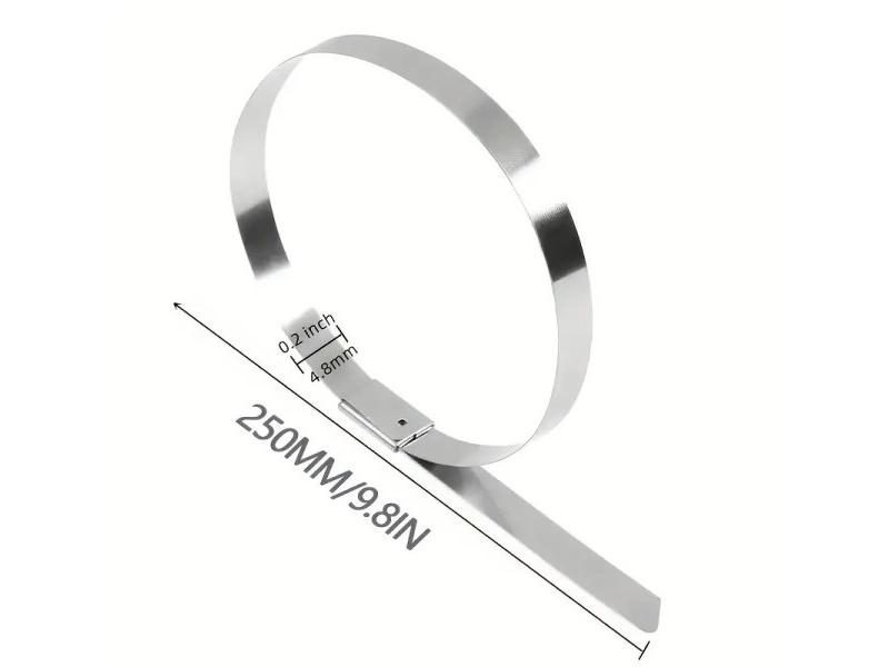100/50Pcs Stainless Steel Cable Ties 4.6mm Heavy Duty Self-Locking Cable Zip Carousel 1