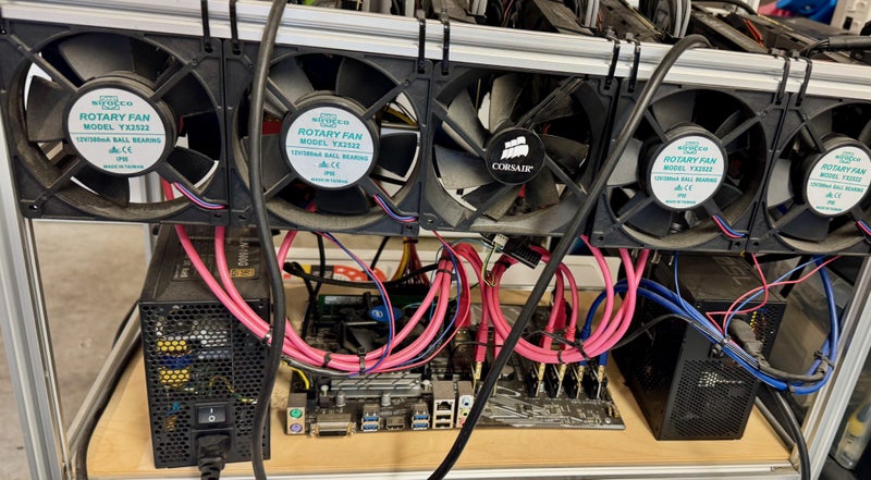 9x NVIDIA GTX 1070 Mining Rig - 8 Running + 1 Boxed Carousel 4