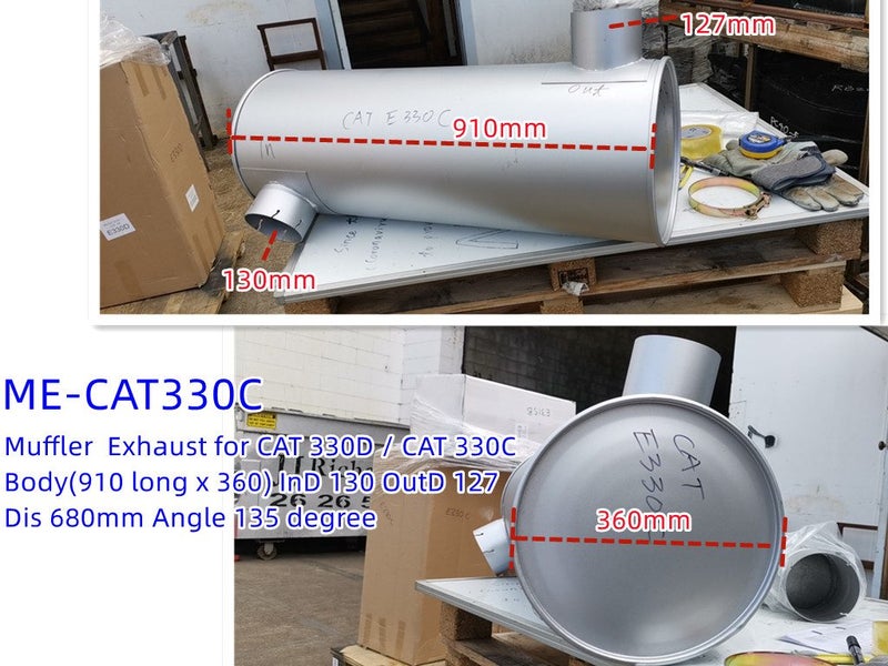 Digger Muffler Exhaust for CAT305.5 307 308 312 315B 200B 320 325 323 329 330 Carousel 2