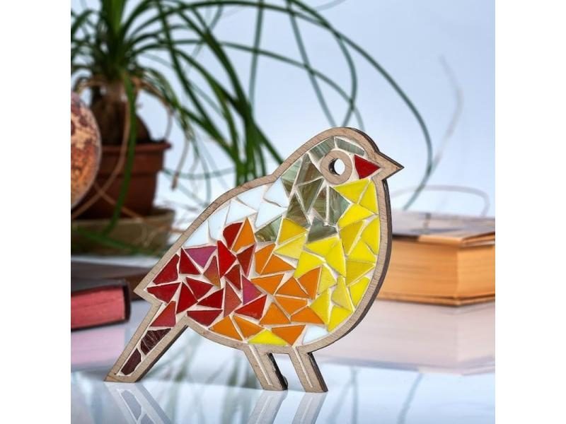 Handmade Creative DIY Mosaic Kit Stained Glass Craft Mosaic Kit Bright Feather Carousel 1