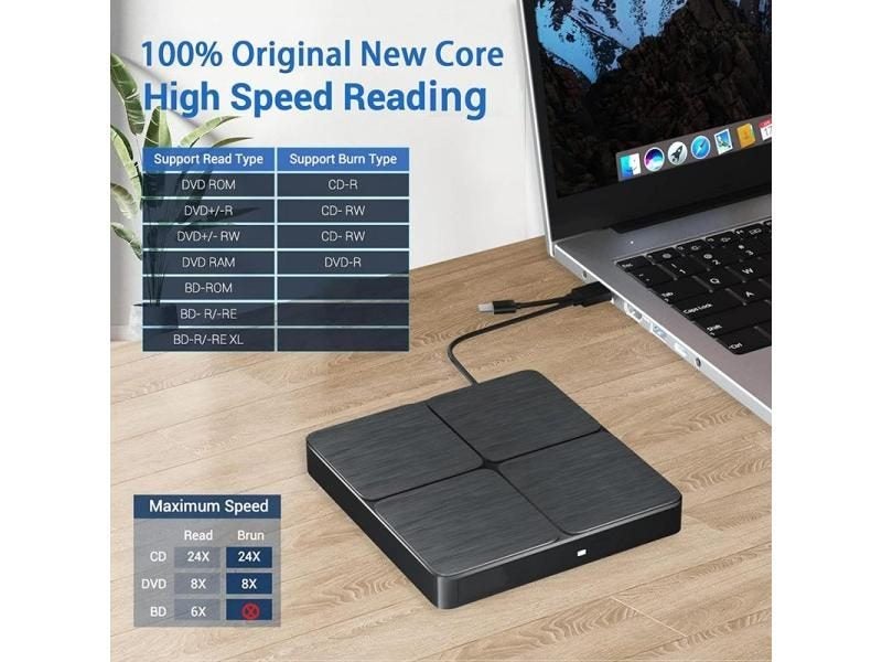 External Blu-ray DVD Drive USB 3.0 Portable BD-Combo CD DVD Player Reader Carousel 1