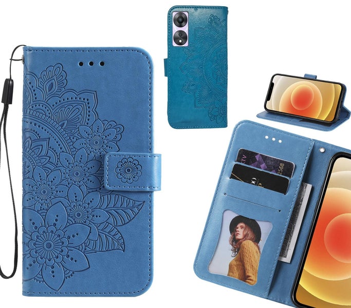 Oppo A58 Case Embossed Floral Leather Wallet case Carousel 1