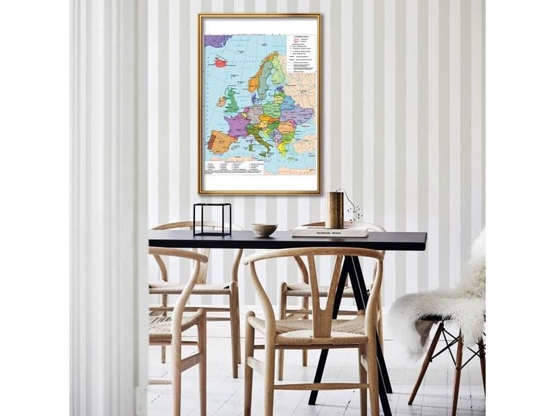 42*59cm Political Map Of The Europe In Russian Small Poster Canvas Painting Carousel 1