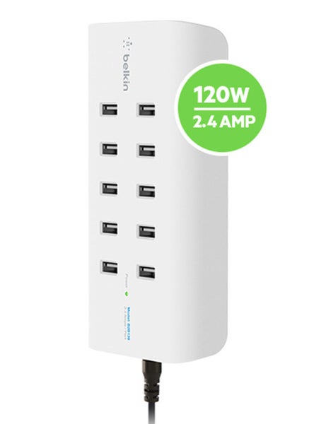 Belkin RockStar 10-Port 2.4A USB-A Charging Station - 120W w/Intelligent charge Carousel 2