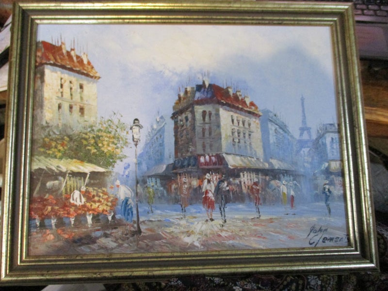 Original oil painting of Paris by artist John Clements Carousel 2