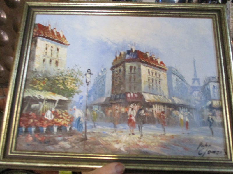 Original oil painting of Paris by artist John Clements Carousel 1