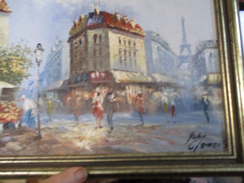 Original oil painting of Paris by artist John Clements Carousel 4