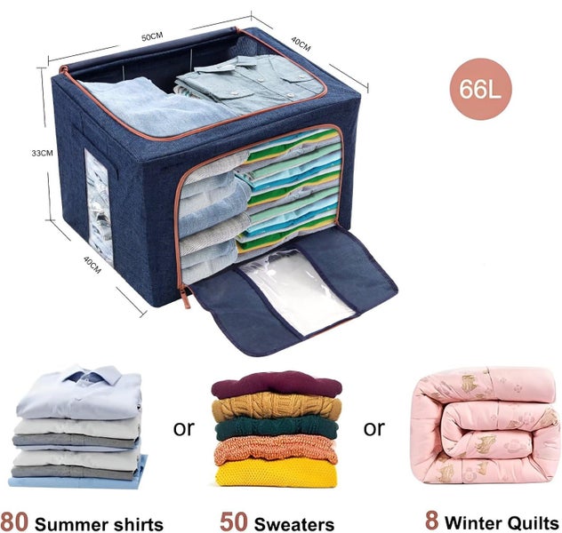 Hod Health & Home 66L Cloth Storage Box Closet Organizer Bags Clothes Wardrobe I Carousel 2