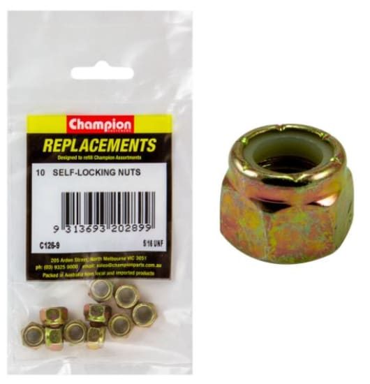 5/16" UNF Nylon Insert Self-Locking Nut -10pk (Packet) Carousel 1