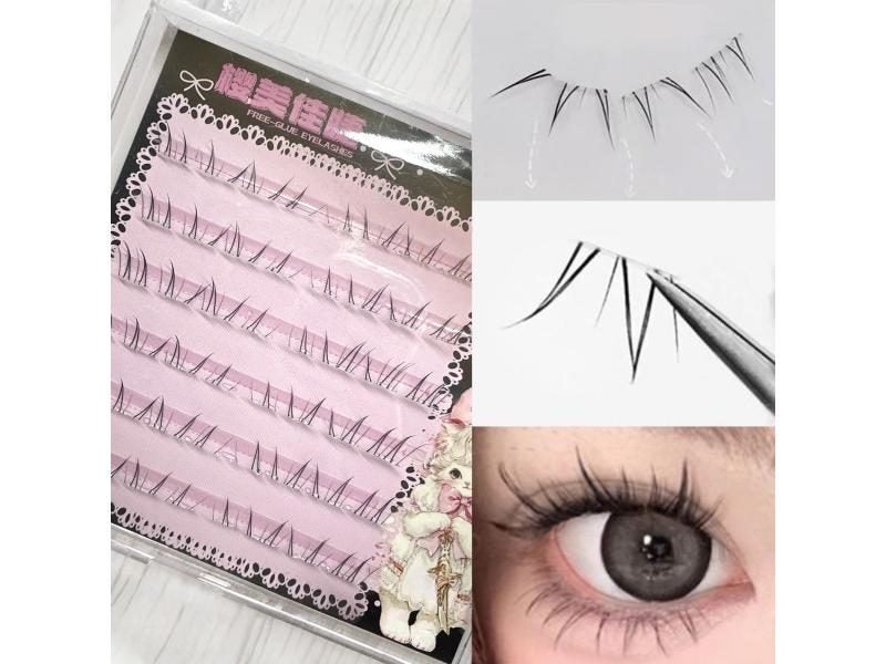 4-6mm C Curl Self-adhesive Lower Eyelash Clusters For Makeup Carousel 2