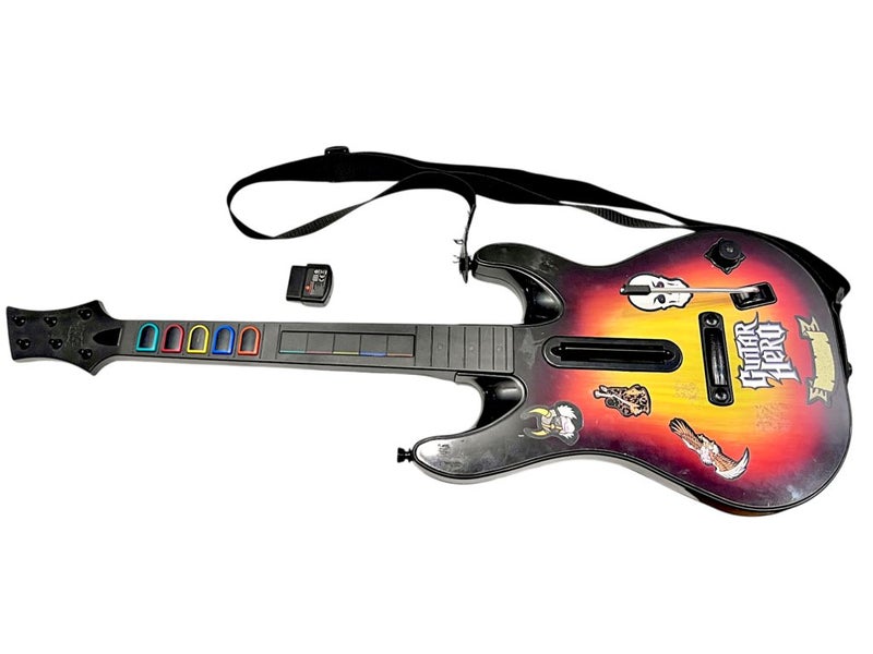 WIRELESS Guitar Hero Wireless Guitar Controller + Dongle (PS2) Carousel 1