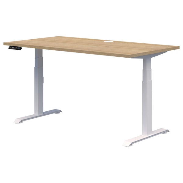 Rapid Premium Electric Desk 1200x700 Oak/White (Each) Carousel 1