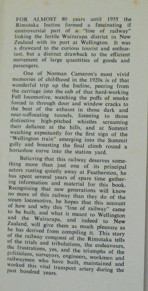 SIGNED- 'A LINE OF RAILWAY (Rimutaka Line)'- Cameron- 1976- 1st.- 336pp Carousel 2