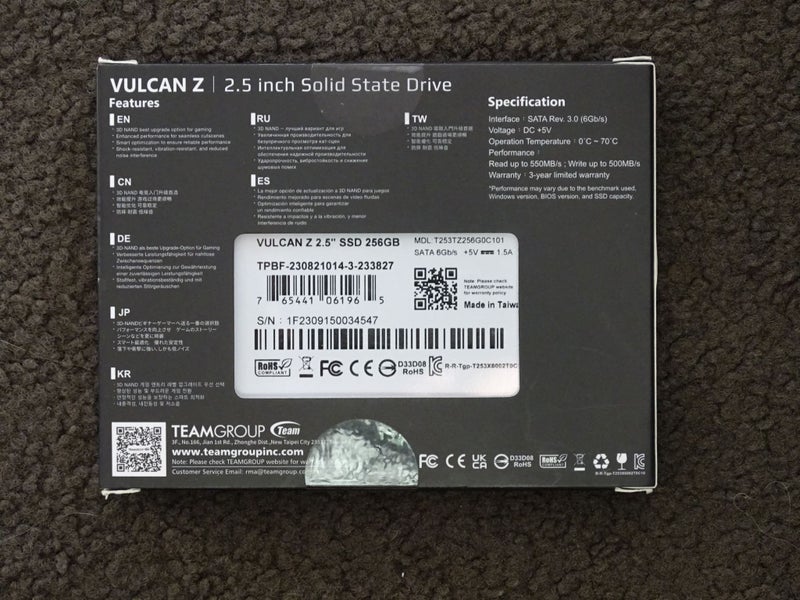 Team Group SATA 2.5 inch 256G SSD Carousel 2