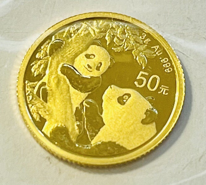 2021 3 gram China Panda 999 Gold Coin BU Carousel 1