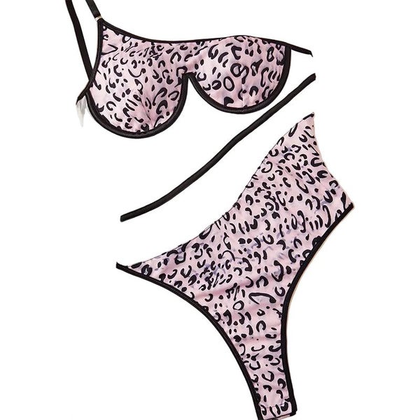 Mesh perspective spicy girl leopard print beautiful back slim fit single shoulde Carousel 1