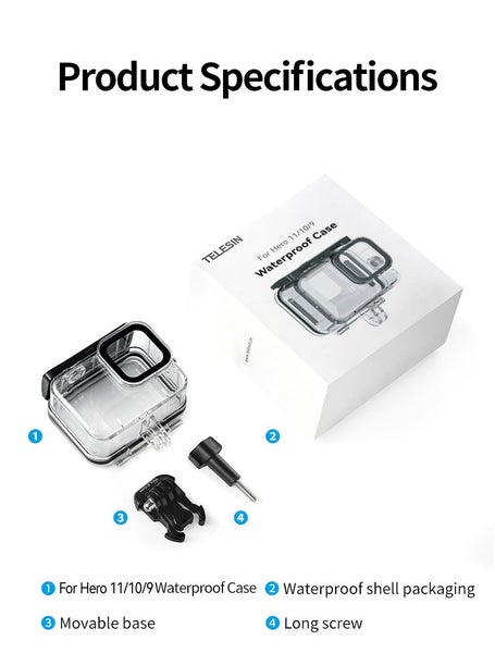 TELESIN 60M Waterproof Case For GoPro Hero 12 11 10 9 Diving Housing Cover Carousel 7