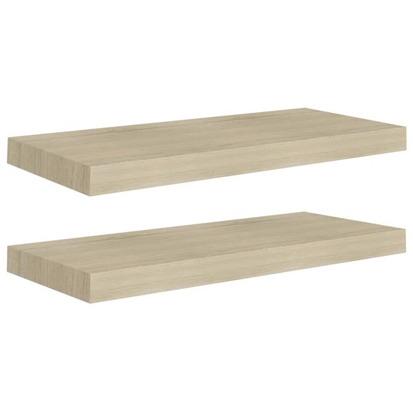 Vida Xl Floating Wall Shelves 2 Pcs Oak 60X23.5X3.8 Cm Mdf Carousel 1