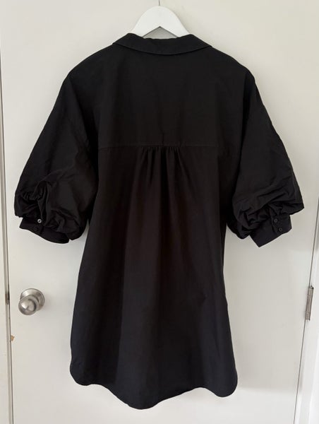 Zara black cotton short/puff sleeve shirt Carousel 2