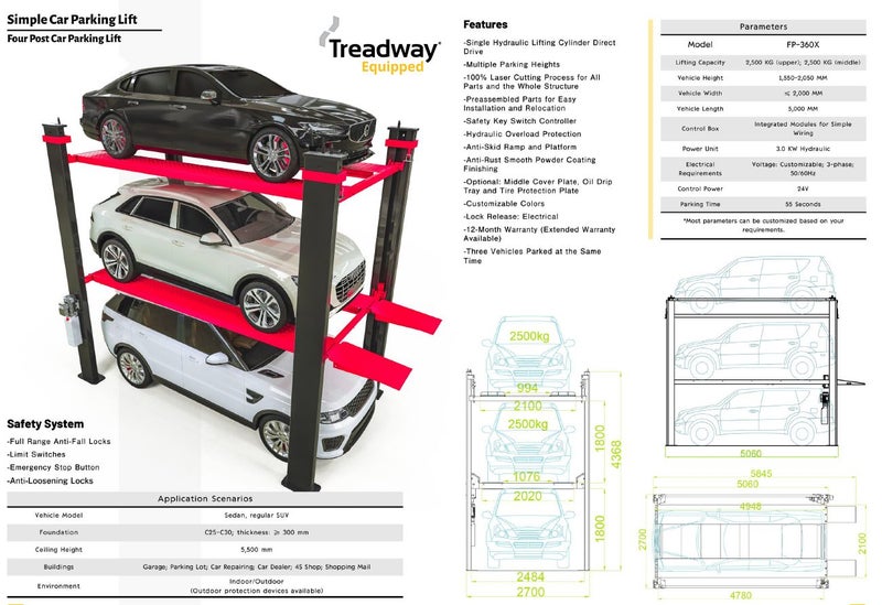 Triple Four Post Parking Lift Carousel 2