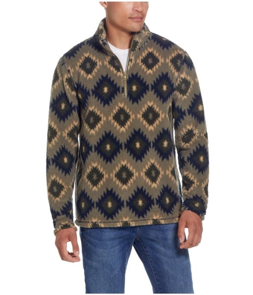 Weatherproof Mens Southwest Printed Sherpa Fleece Jacket Carousel 1
