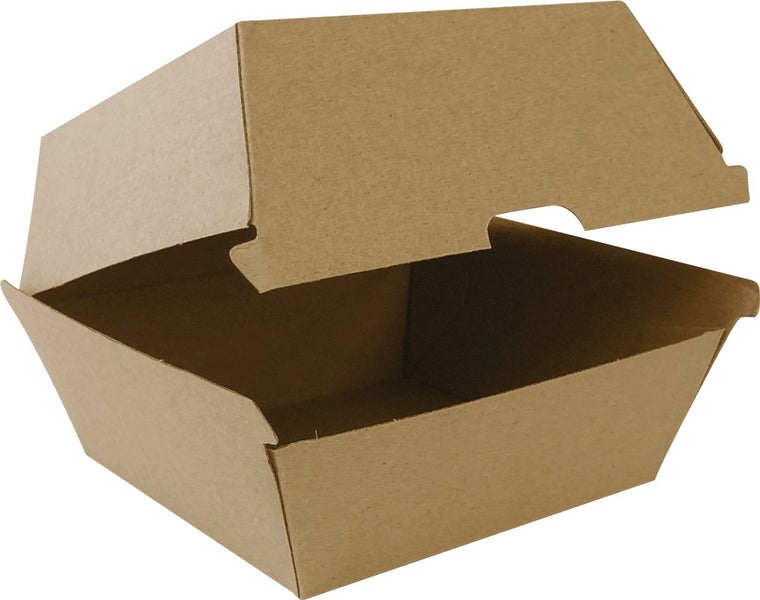 BioPak Recycled Paper Burger Box 105 x 105 x 85mm 50 (Pack) Carousel 1