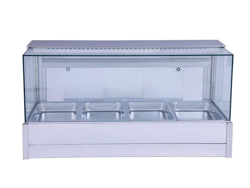 1.39m Countertop Wet & Dry Bain Marie - 4x 1/1GN Commercial Heated Food Display Carousel 2