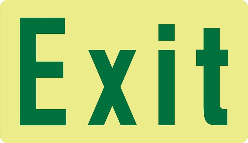 Emergency Exit Sign | Exit - Luminescent 290mm x 162mm Carousel 1